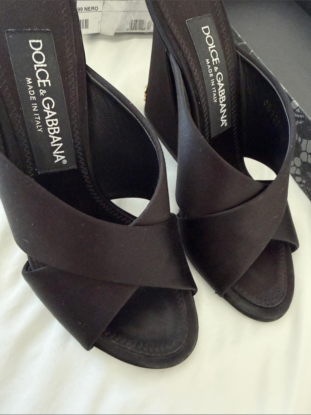 Dolce & Gabbana Black Crisscross Mule Slides - Picture 5 of 17